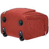 AmazonBasics Underseat Carry On Rolling Travel Luggage Bag - Red Quilted