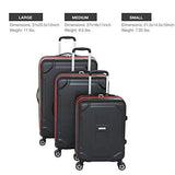 Regent Square Travel - Luggage Set Hard Shell With Spinner Goodyear Wheels - Set of 3 Pieces - Hard Case - Black
