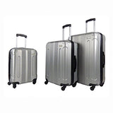 Amka Remus Hardside 3-Piece Expandable Spinner Upright Luggage Set, Silver