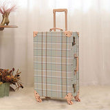 COTRUNKAGE Travel Luggage Trunk Vintage Women Suitcase with TSA Lock (26" (Single), Plaid)