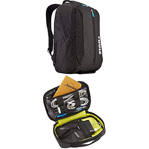 Thule Crossover 25L  Laptop backpack-Black with Thule Subterra PowerShuttle, Dark Shadow