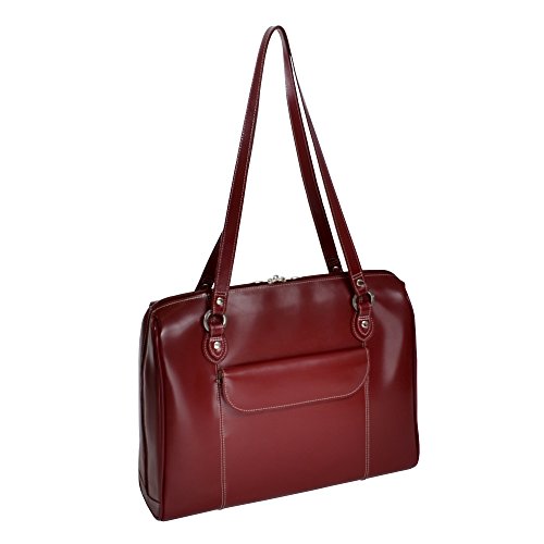 McKlein, W Series, Glenview, Top Grain Cowhide Leather, 15" Leather Ladies' Laptop Briefcase, Red (94746)