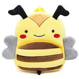 DLSEEGO Cute Toddler Backpack,Cartoon Cute Animal Plush Backpack Toddler Mini School Bag for Kids Age 2-5 Years Old(Bee)