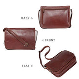Banuce Vintage Full Grains Italian Leather Messenger Bag for Men Shoulder Crossbody Briefcase