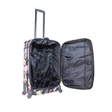 World Traveler Flower Bloom 4-Piece Rolling Expandable Spinner Luggage Set, Floral