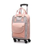 STATEGY Rolling Backpack,Waterproof Trolley Travel School Bag with Wheels Business Carry-on Rucksack Perfect for Men and Women (Color : Pink, Size : M)