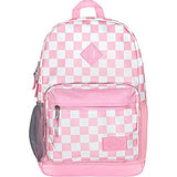 Dickies Study Hall Backpack Pink/White Checkerboard & Knit Cap Bundle