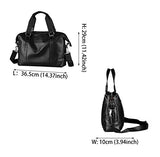 Saierlong New Mens Black Genuine Leather Briefcase Shoulder Laptop Business Bag