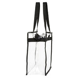 Stadium Approved Clear Plastic Tote Bags with Handles (11.75 x 11.5 x 5.75 In, 2 Pack)