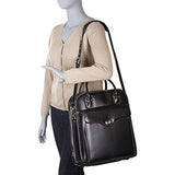McKlein USA Melrose 15" Vertical Rolling Leather Laptop Tote EXCLUSIVE (Black)