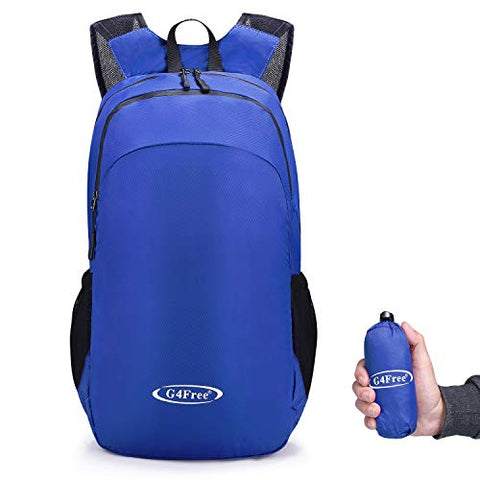G4Free Ultra Lightweight Packable Small Backpack Casual Handy Hiking Daypack 18L(Blue)