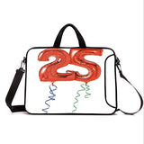 15" Neoprene Laptop Bag Sleeve with Handle,Adjustable Shoulder Strap & External Side Pocket,25th