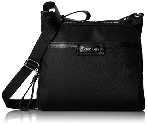 Calvin Klein Lane Nylon North/South Messenger Crossbody, black/silver