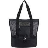 Eastsport Mesh Tote Insulated Cooler Beach Bag, Black