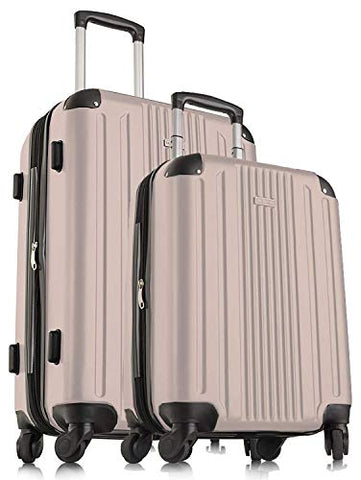 Travelcross Milano Luggage Expandable Lightweight Spinner Set - Champagne, 2 Piece (20''/ 28'')