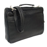 Piel Leather Double Executive Computer Bag, Black, One Size