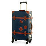 Unitravel Vintage Carry On Suitcase Spinner Duffle Pu Trunk Tsa Luggage With Strap