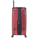 Kenneth Cole Reaction Wave Rush 28" Lightweight Hardside PET 8-Wheel Spinner Expandable Checked Suitcase, Warm Red