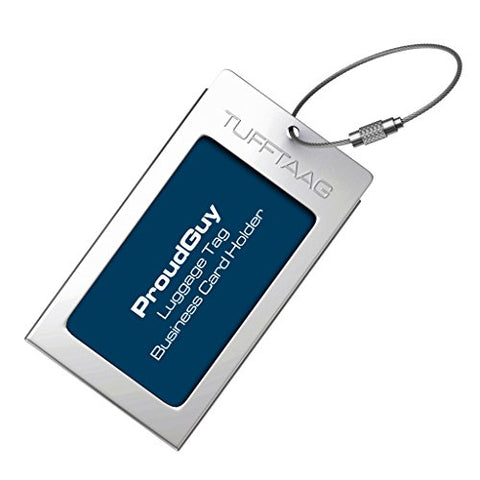 Luggage Tag Business Card Holder Tufftaag Single Travel Id Bag Tag - Silver