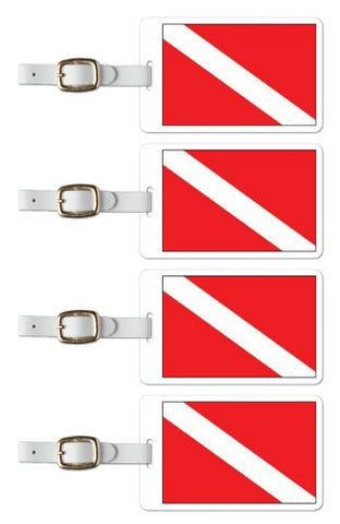 Tag Crazy Scuba Diving Premium Luggage Tags Set Of Four, Red, One Size