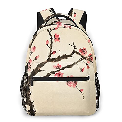 Casual Backpack,Traditional Chinese Paint Of Figural Tre,Business Daypack Schoolbag For Men Women Teen 16"X11.5"