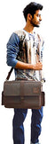 CUERO SHOP Genuine Leather Messenger Bag For Men Mens Shoulder bag 15.6 laptop briefcase for office