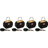 Lewis N. Clark Tsa Padlocks/4 Pack (Black)
