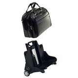 Check-Point Friendly Wheeled Laptop Case, Leather, 15.6" in, Black - Midway | Mcklein - 86605
