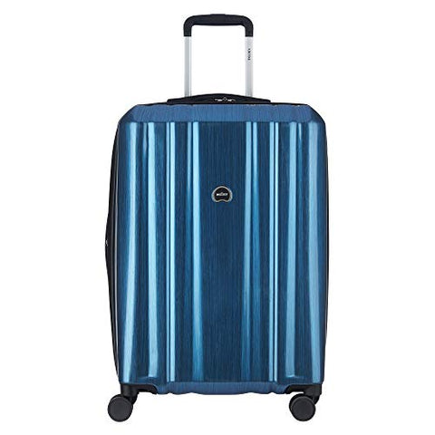 Delsey Luggage Devan 25" Checked Luggage, Hard Case Expandable Suitcase (Blue)