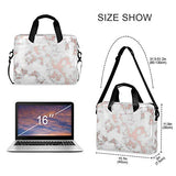 ALAZA Rose Gold Marble Look Laptop Case Bag Sleeve Portable Crossbody Messenger Briefcase w/Strap Handle, 13 14 15.6 inch