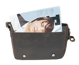 Vagabond Traveler 15" Cowhide Leather Casual Messenger Bag With Top Lift Handle L56. Distress