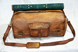 Cuero 20" Mens Retro Style Carry on Luggage Flap Duffel Leather Duffel Bag