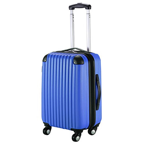 Goplus New Globalway 20" Expandable Abs Carry On Luggage Travel Bag Trolley Suitcase (Navy)