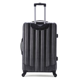 Rockland Luggage 3 Piece Metallic Upright Set, Carbon, Medium