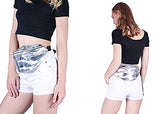 Aibearty Shiny Fanny Pack Rave Festival Leather Waist Pouch Man Women Sports Travel Running