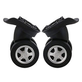 Doublelife 1Pair Luggage Suitcase Replacement Wheels 90 x 100 x 56mm Black Swivel Caster