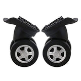 Doublelife 1Pair Luggage Suitcase Replacement Wheels 90 x 100 x 56mm Black Swivel Caster