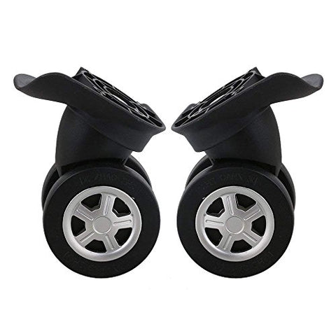 Doublelife 1Pair Luggage Suitcase Replacement Wheels 90 x 100 x 56mm Black Swivel Caster