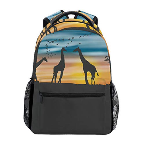 Backpack Travel Africa Acacia Giraffes School Bookbags Shoulder Laptop Daypack College Bag for