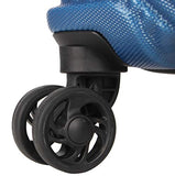 Nicole Miller New York Basket Weave Collection 3 Piece Hardside Luggage Set Spinner (One Size, Basket Weave Dark Lake Blue)