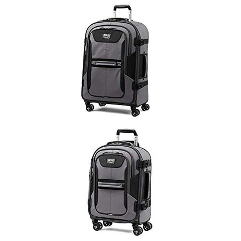Travelpro Bold Expandable Spinner Luggage (21" Carry-On + 26"Checked-Medium, Gray/Black)
