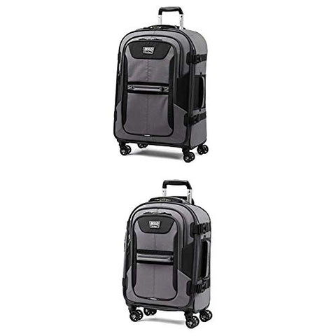 Travelpro Bold Expandable Spinner Luggage (21" Carry-on + 26"Checked-Medium, Gray/Black)