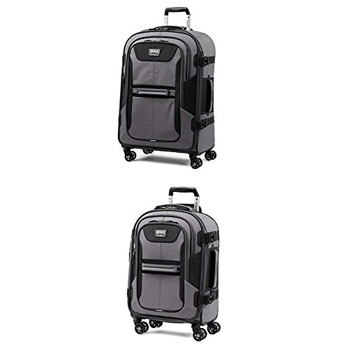 Travelpro Bold Expandable Spinner Luggage (21" Carry-on + 26"Checked-Medium, Gray/Black)