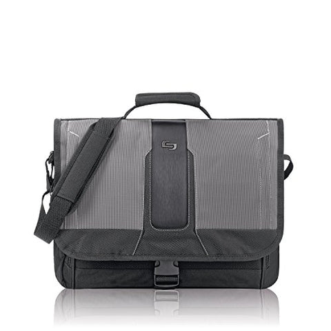 Solo Supreme 15.6 Inch Laptop Messenger, Black/Grey