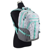 Fuel Dynamo Multipocket Active Backpack with Front Webbing Molle Loops, Ash Gray/Henna Paisley Print/Turquoise Trim