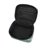 GIOVANIOR Retro Teal Floral Large Cosmetic Bag Travel Makeup Organizer Case Holder for Women Girls