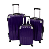 Chariot Vercelli 3 Piece Hardside Lightweight Upright Spinner Luggage Set, Purple, One Size