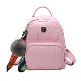 ABage Women's Leather Backpack Purse College School Travel Casual Daypack Handbag, Pink