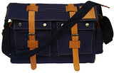 Devil Hunter 15.6" Men's Messenger Bag Vintage Canvas Leather Military Shoulder Laptop Bags