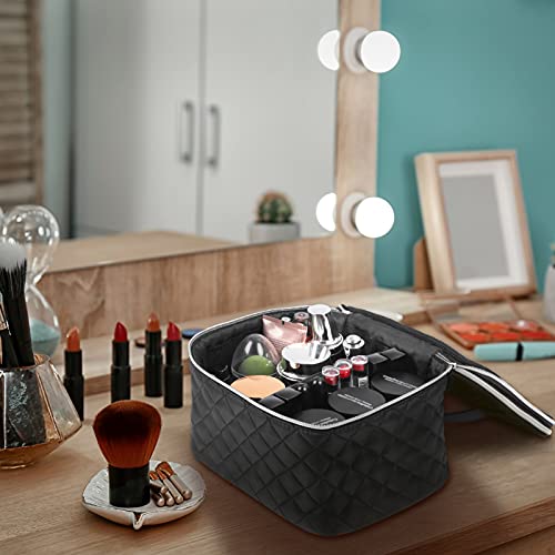 Double Layer-steel Frame Style Travel Portable Cosmetic Bag